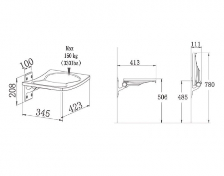 wall mounted folding bath seat